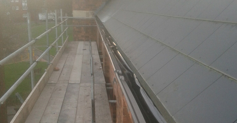Full six metre high tube and fittings scaffolding