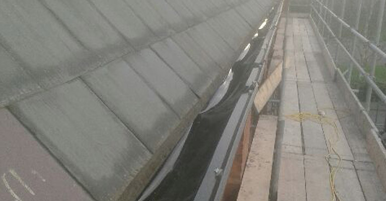 Plygene gutter liner in position