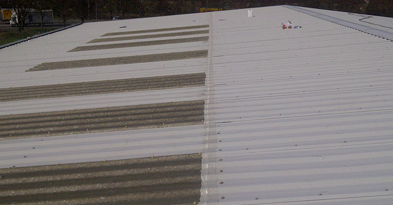 Lap joint completed over the 30 meter long roof