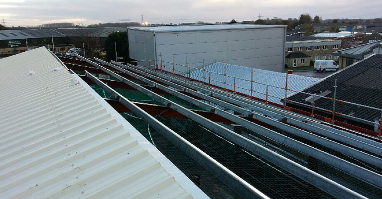 Half way through the Cirencester industrial roofing installation