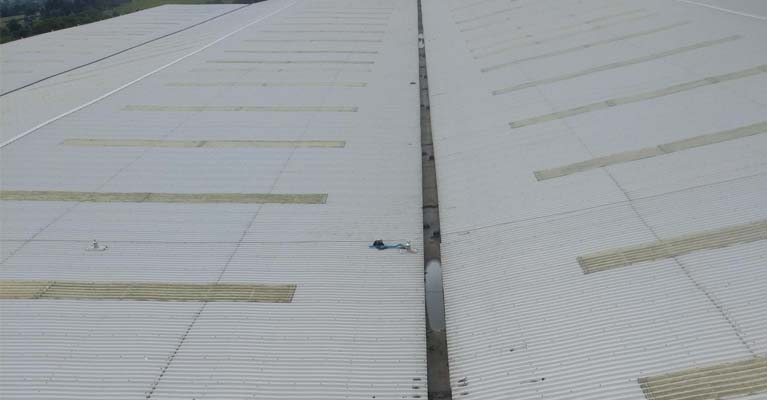 Hi-level view along 100m valley gutter after cleanout.
