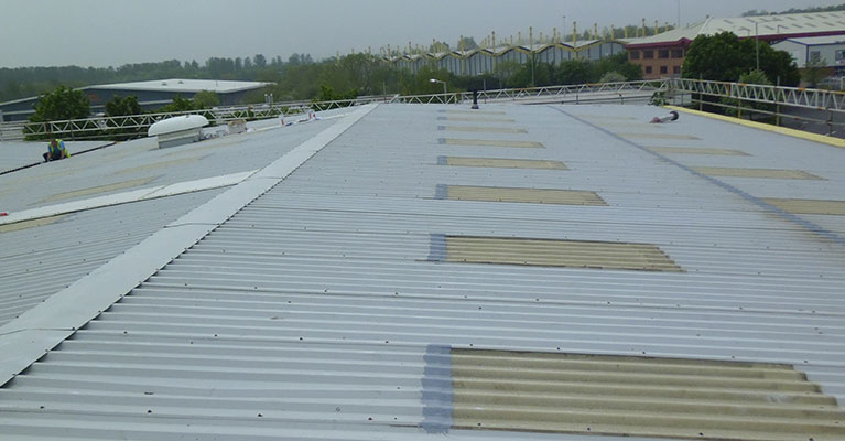 Giromax basecoat applied to top of cleaned rooflights