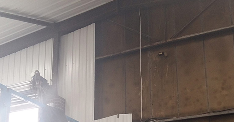Metal liner trays are fixed with tek screws