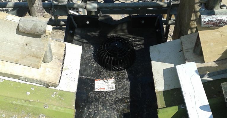 Plygene stop end and outlet welded into position