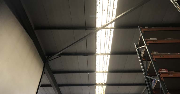 Internal view looking up at the original roof lights.