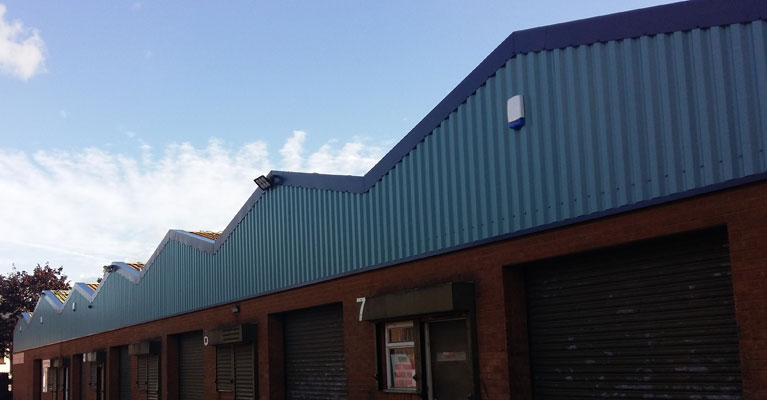 Finished industrial wall sheeting in Walsall.